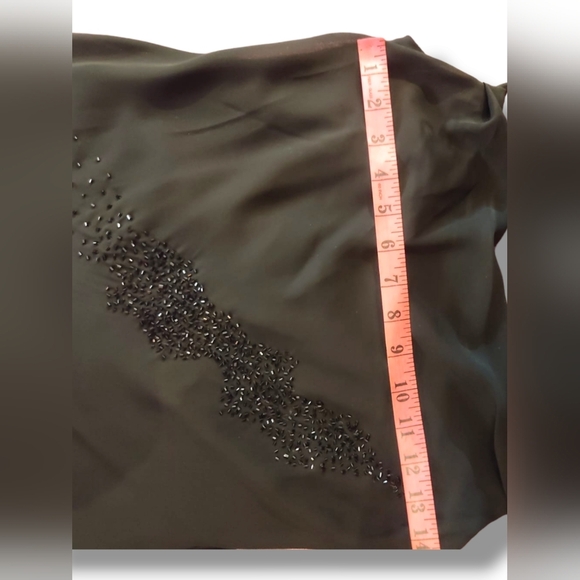 Stunning Black Maxi evening gown, with Beaded Detail, Ankle Length. Size 8 - Picture 4 of 12